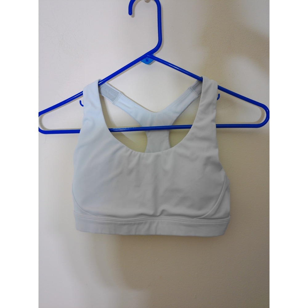 Athleta Sports Bra Women S Pale Blue Racerback Athleisure Minimalist Activewear